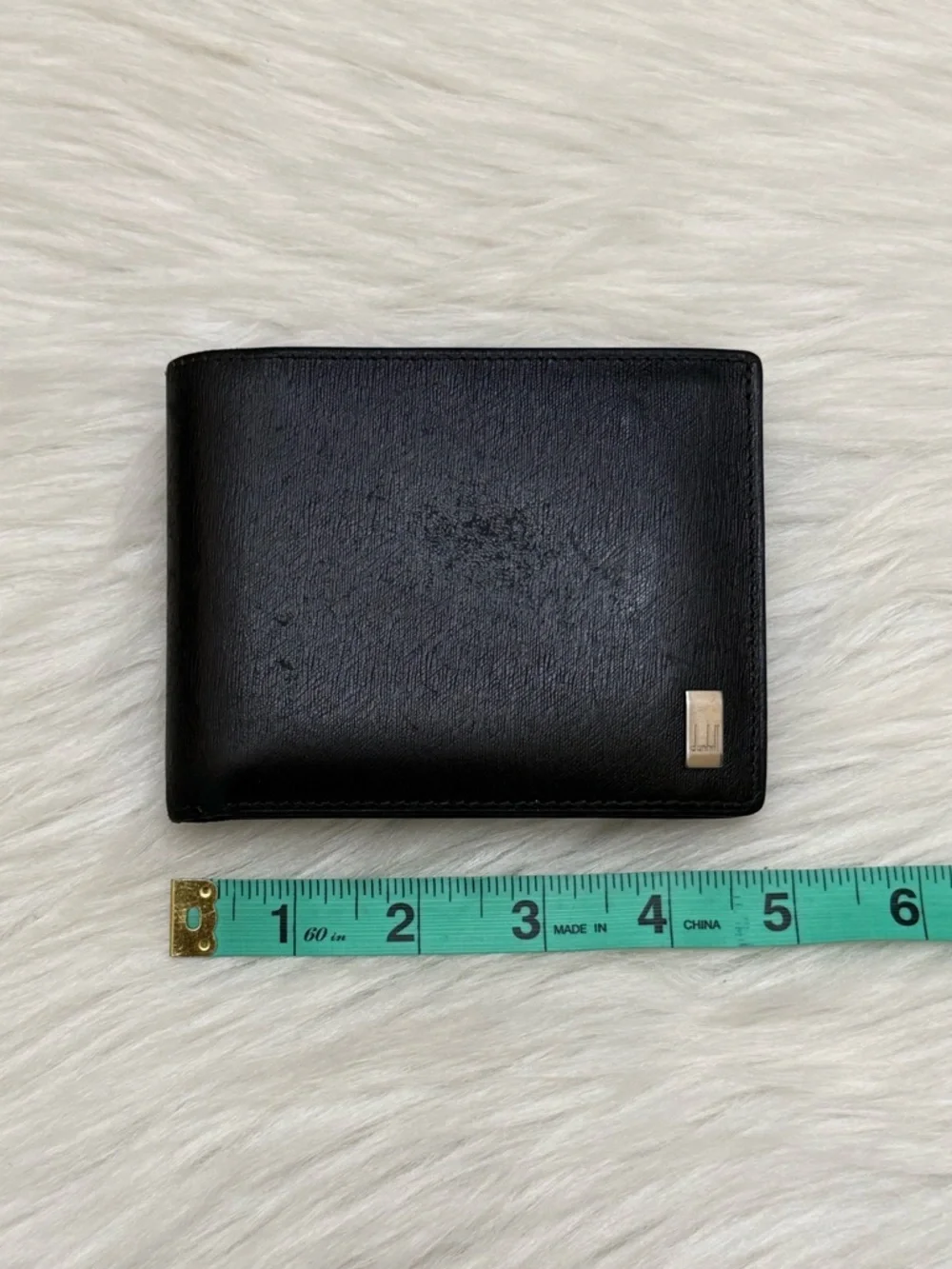 DUNHILL - BLACK SAFFIANO LEATHER MENS BIFOLD WALLET